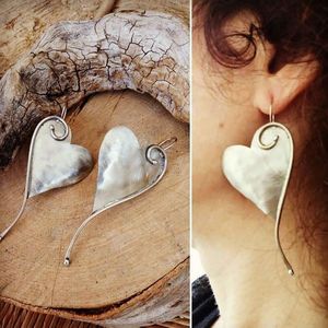 Σκουλαρίκια ιδιαίτερες καρδιές - ιδιαίτερο, καρδιά, κρεμαστά, faux bijoux - 2