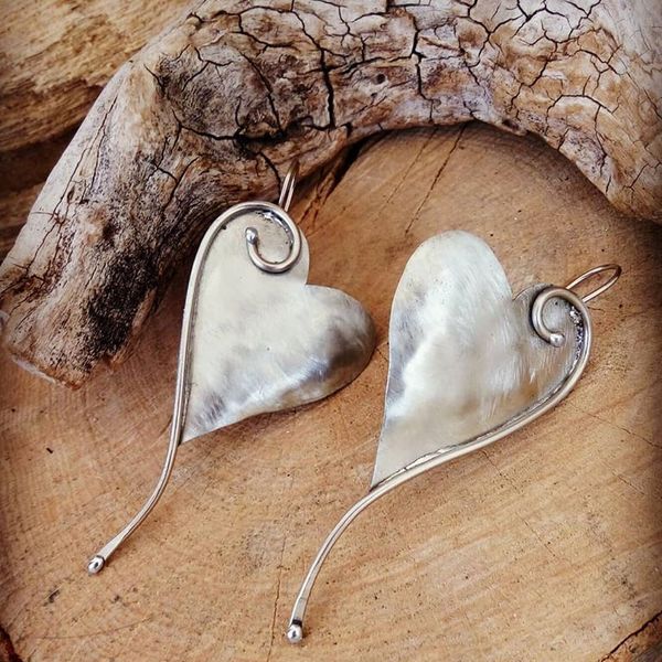 Σκουλαρίκια ιδιαίτερες καρδιές - ιδιαίτερο, καρδιά, κρεμαστά, faux bijoux - 3