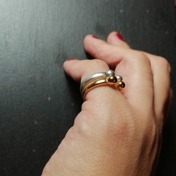 Αυξομειούμενο επάργυρο / επίχρυσο δαχτυλίδι - chevalier, επιχρυσωμένα, ορείχαλκος, επάργυρα, αυξομειούμενα, φθηνά - 2