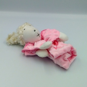ΚουβερτακιΠροβατακι νανι διαστ.;0,37Χ0,30χρωμα ροζ - κορίτσι, δώρο γέννησης, μασητικά μωρού - 5