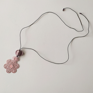 Λουλούδι ροζ μεταλλικό με murano - κρύσταλλα, λουλούδι, πρωτότυπα δώρα, αυξομειούμενα - 3