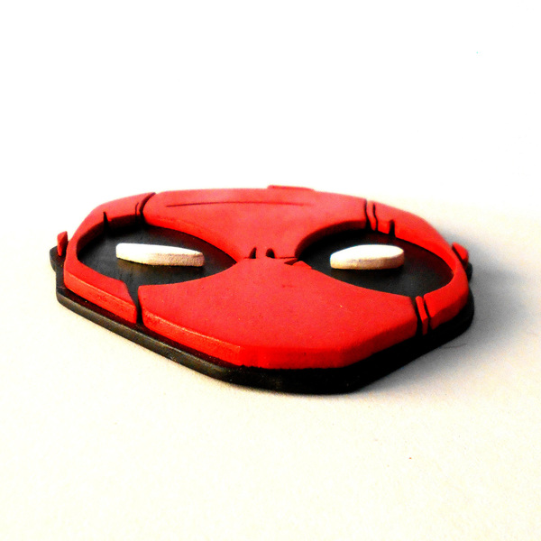 Χειροποίητη ξύλινη διακοσμητική 3D μάσκα Deadpool - πίνακες & κάδρα - 2