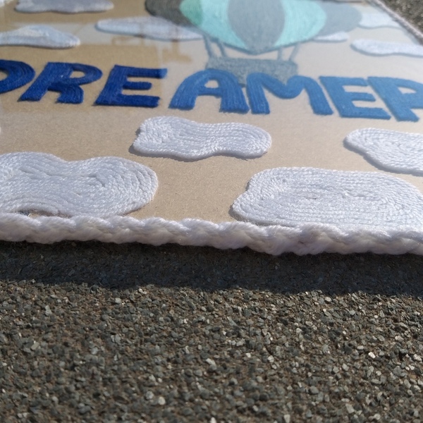Κάδρο με νήματα "DREAMER" - πίνακες & κάδρα, διακόσμηση, αερόστατο, χειροποίητα - 3
