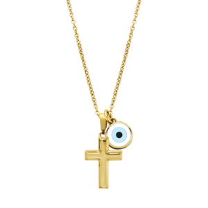 CROSS NECKLACE GOLD By Natalie Gersa - επιχρυσωμένα, ατσάλι