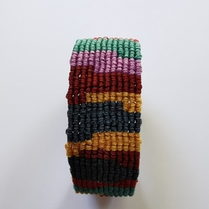 Βραχιόλι μακραμέ "κουρελού" / macrame bracelet - μακραμέ, κορδόνια, boho, σταθερά, φαρδιά - 3