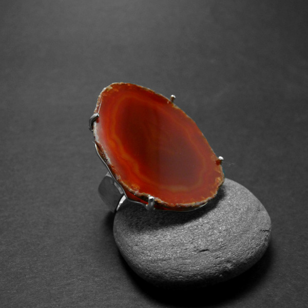 " Red light lace ring" - Χειροποίητο δαχτυλίδι με έναν υπέροχο κόκκινο Δαντελωτό Αχάτη!. - ημιπολύτιμες πέτρες, αχάτης, επάργυρα, πεταλούδα, boho, αυξομειούμενα, φθηνά - 2