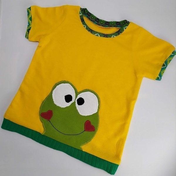 T-shirt FROG σε κίτρινο χρώμα - αγόρι, δώρα για παιδιά, βρεφικά ρούχα