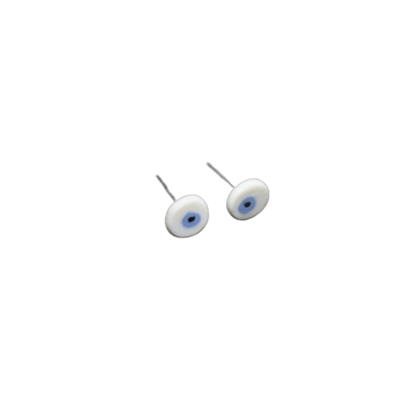 "Μάτι"- Χειροποίητα μικρά καρφωτά σκουλαρίκια από πηλό (αρζαντό) - πηλός, καρφωτά, μικρά, boho, φθηνά