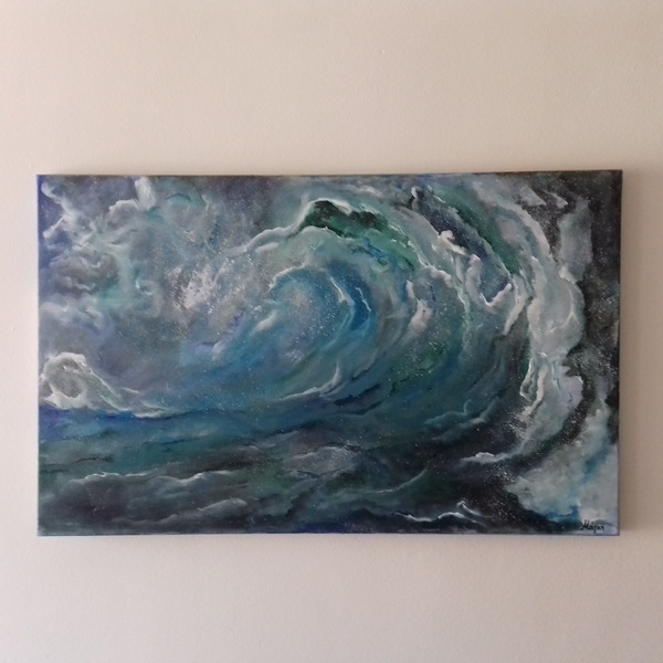 Κύματα, θάλασσα ταραγμένη - πίνακες & κάδρα, πίνακες ζωγραφικής