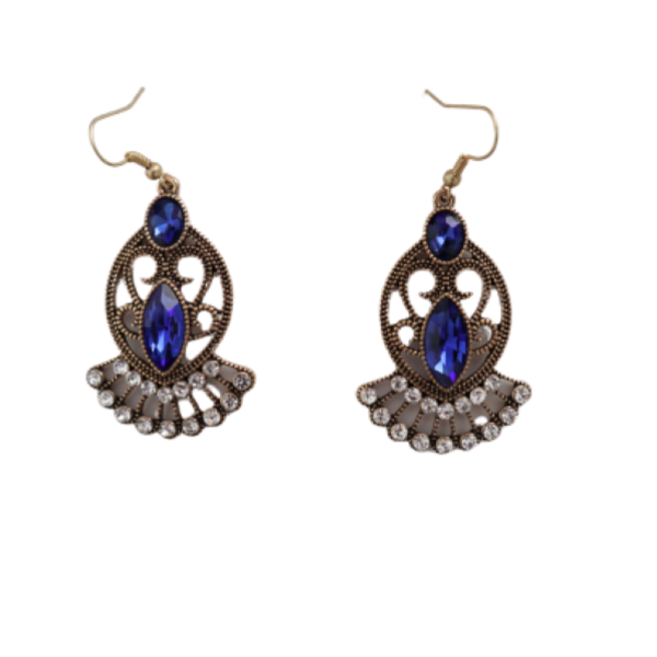 Peacock Earrings - κρύσταλλα, μακριά, κρεμαστά, γάντζος