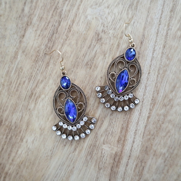 Peacock Earrings - κρύσταλλα, μακριά, κρεμαστά, γάντζος - 2