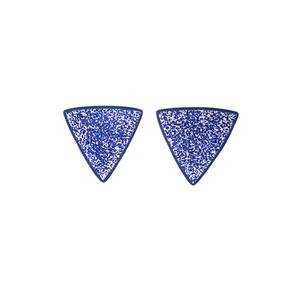 "Arrow" minimal blue earrings - minimal, καρφωτά, μικρά, polymer clay, δώρα για γυναίκες