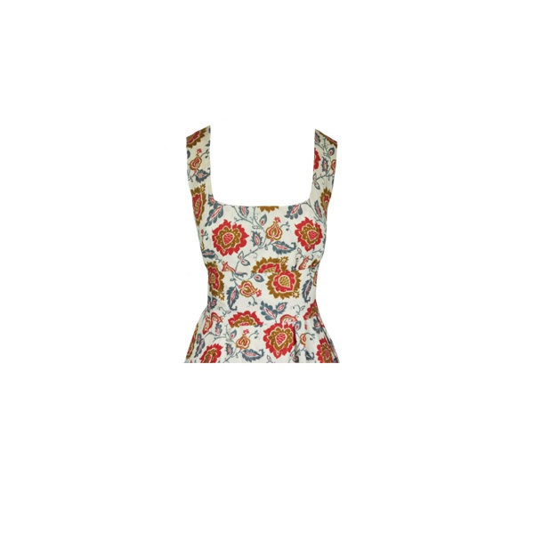 Φόρεμα 60΄s με πορτοκαλί λουλούδια - βαμβάκι, midi, χειροποίητα, φλοράλ - 4