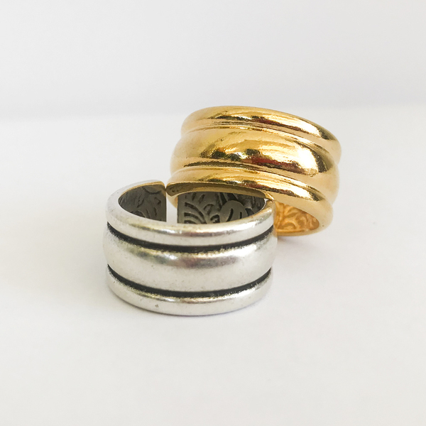 Δαχτυλίδι Layers - ορείχαλκος, αυξομειούμενα, φθηνά