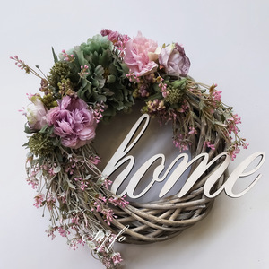 Ξύλινο στεφάνι Home - στεφάνια, λουλούδια