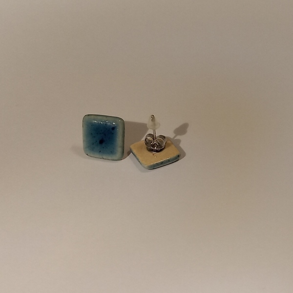 Τετράγωνα σκουλαρίκια Ζ2 small sea blue - καρφωτά, φθηνά - 3