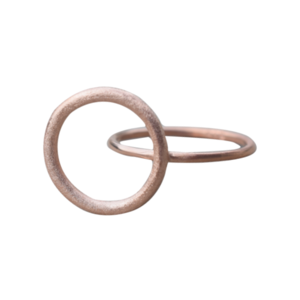 Ροζ επιχρυσωμένο δαχτυλίδι με κύκλο στην κορυφή ασήμι 925 - ασήμι, επιχρυσωμένα, γεωμετρικά σχέδια, μικρά, boho, σταθερά, μεγάλα - 2