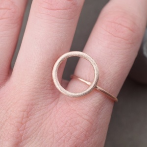 Ροζ επιχρυσωμένο δαχτυλίδι με κύκλο στην κορυφή ασήμι 925 - ασήμι, επιχρυσωμένα, γεωμετρικά σχέδια, μικρά, boho, σταθερά, μεγάλα - 3
