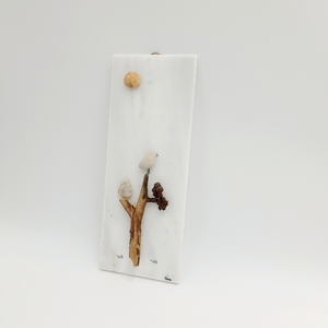 Μάρμαρο διακοσμητικό κρεμαστό με παράσταση από βότσαλα και θαλασσόξυλα (10×25×0,5cm) - χειροποίητα, δώρα γενεθλίων, διακοσμητικά, ιδεά για δώρο, βότσαλα - 3