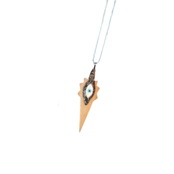 Κολιέ Bohemian arrow ξύλινο βέλος με μάτι - ημιπολύτιμες πέτρες, ξύλο, μακρύ, μάτι, μακριά, ethnic