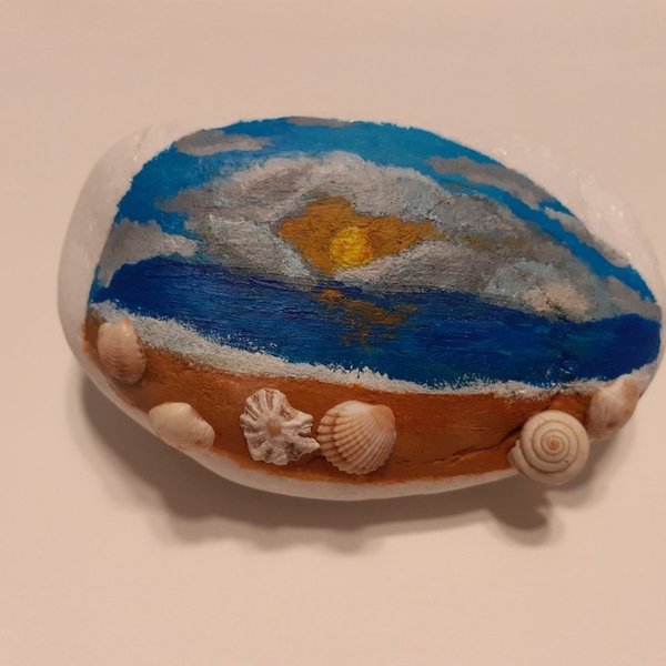 Ακρογιαλιά, Ζωγραφισμένο σε πέτρα θαλάσσης - πέτρα, διακοσμητικές πέτρες