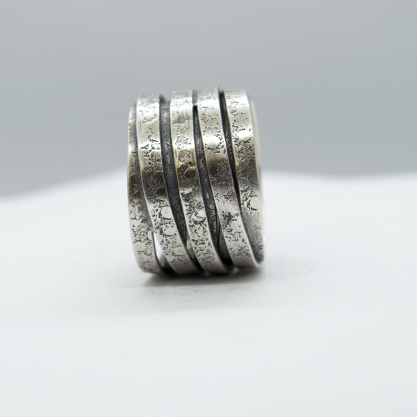 Ανδρικό φαρδύ ασημένιο δαχτυλίδι - δαχτυλίδι, δαχτυλίδια - 2