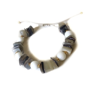 Seashell chips bracelet - charms, μοντέρνο, χάντρες, χεριού, αυξομειούμενα