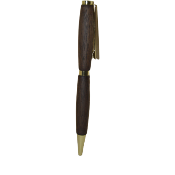 Ξύλινο στυλό από ξύλο Καρυδιάς με επίχρυσο μηχανισμό - ξύλινο, αξεσουάρ γραφείου - 2
