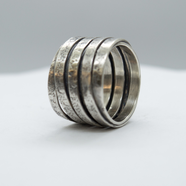 Ανδρικό φαρδύ ασημένιο δαχτυλίδι - δαχτυλίδι, δαχτυλίδια - 4