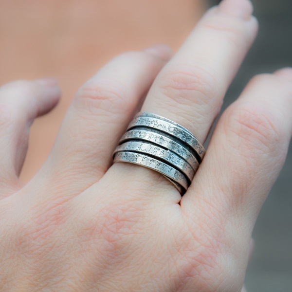 Ανδρικό φαρδύ ασημένιο δαχτυλίδι - δαχτυλίδι, δαχτυλίδια - 5