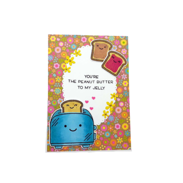 Ευχετήρια κάρτα - "You are the peanut butter to my jelly" - χιουμοριστικό, κάρτα ευχών, δώρα αγίου βαλεντίνου, ευχετήριες κάρτες