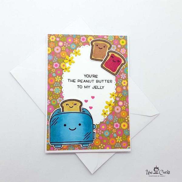 Ευχετήρια κάρτα - "You are the peanut butter to my jelly" - χιουμοριστικό, κάρτα ευχών, δώρα αγίου βαλεντίνου, ευχετήριες κάρτες - 4