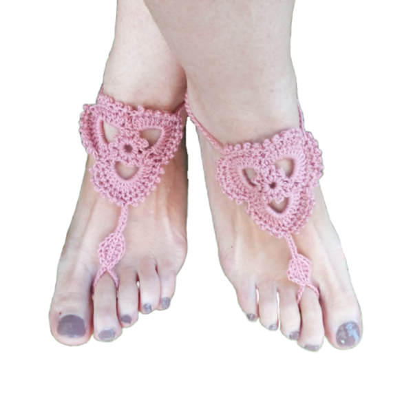 Barefoot sandals "λωτός ροζ" - δώρο, ποδιού