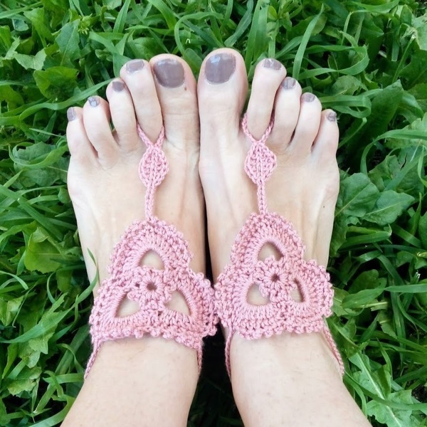 Barefoot sandals "λωτός ροζ" - δώρο, ποδιού - 2