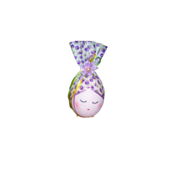 Δεσποινίς Αυγουλίτσα - ύφασμα, πλαστικό, αυγό, διακοσμητικά - 4