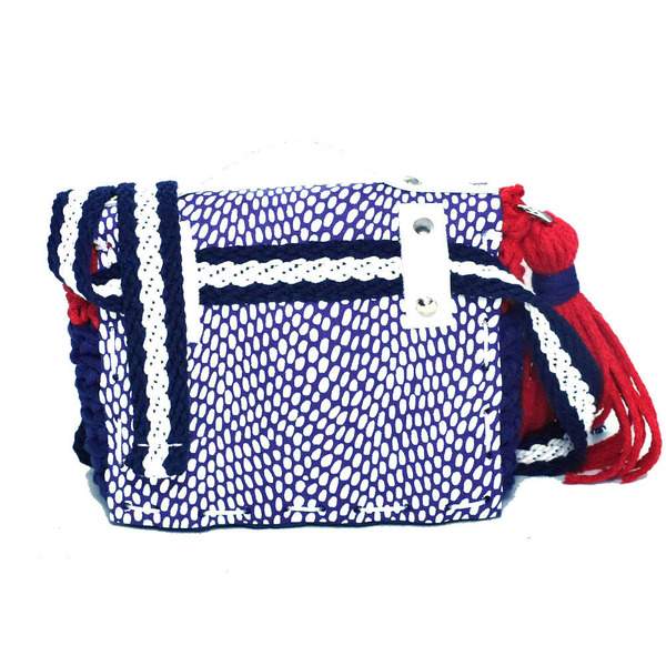 navy belt bag - δέρμα, πλεκτές τσάντες, μέσης, μικρές - 4