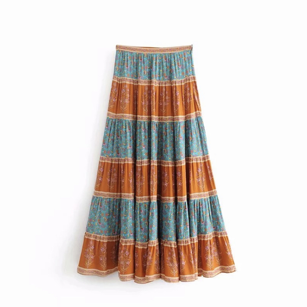 Boho maxi φούστα σε loose γραμμή με βολάν