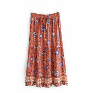 Φούστα midi με βολάν boho style σε 2 χρώματα - midi - 2