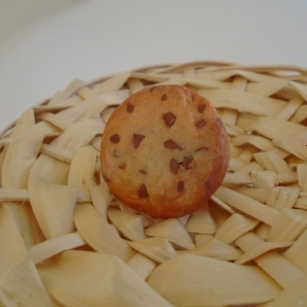 Δαχτυλίδι cookie με κομματάκια σοκολάτας από πολυμερικό πηλό - πηλός, μεγάλα, αυξομειούμενα, φθηνά - 3