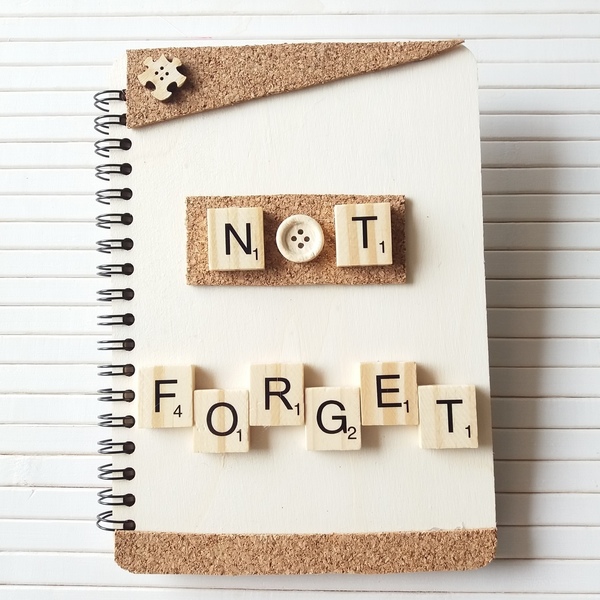 Ξύλινο σημειωματάριο "NOT FORGET" - τετράδια & σημειωματάρια