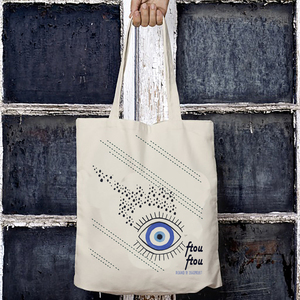 Evil eye tote bag - ύφασμα, ώμου, μεγάλες, all day, tote, πάνινες τσάντες, φθηνές - 5