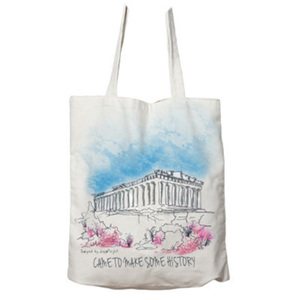 "Athens" | Υφασμάτινη τσάντα, 100% cotton - ύφασμα, ώμου, μεγάλες, all day, tote, πάνινες τσάντες, φθηνές