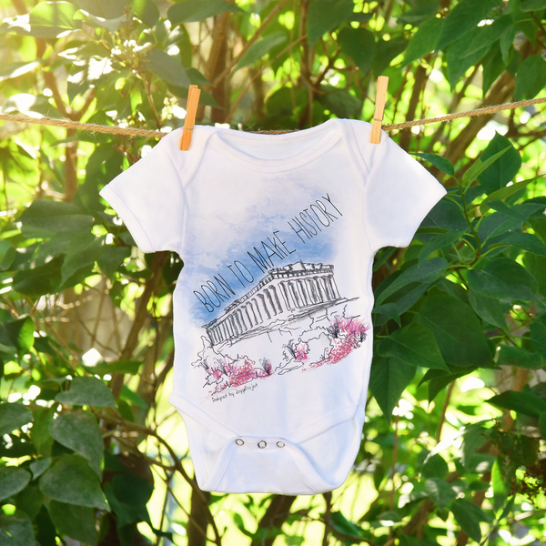 Athens,baby! | Φορμάκι μωρού | Born to make history. - βρεφικά ρούχα, αγόρι, κορίτσι, 0-3 μηνών, 3-6 μηνών, 6-9 μηνών, 9-12 μηνών - 4