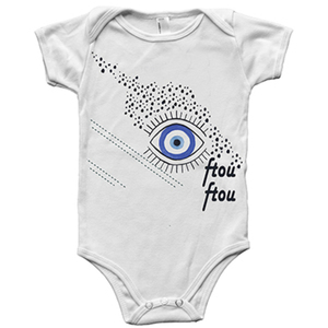 "Για το κακό μάτι"| Φορμάκι μωρού/ παιδικό μπλουζάκι - κορίτσι, δώρο, μάτι, βρεφικά, 0-3 μηνών, βρεφικά ρούχα