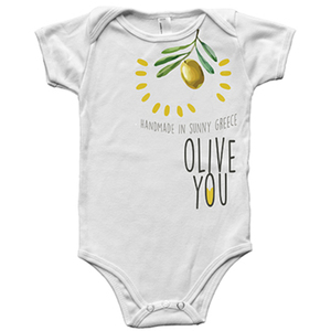 "Olive you, babe"| Φορμάκι μωρού/ παιδικό μπλουζάκι - κορίτσι, αγόρι, βρεφικά φορμάκια, 0-3 μηνών, βρεφικά ρούχα