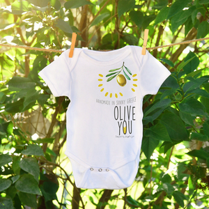 "Olive you, babe"| Φορμάκι μωρού/ παιδικό μπλουζάκι - κορίτσι, αγόρι, βρεφικά φορμάκια, 0-3 μηνών, βρεφικά ρούχα - 2
