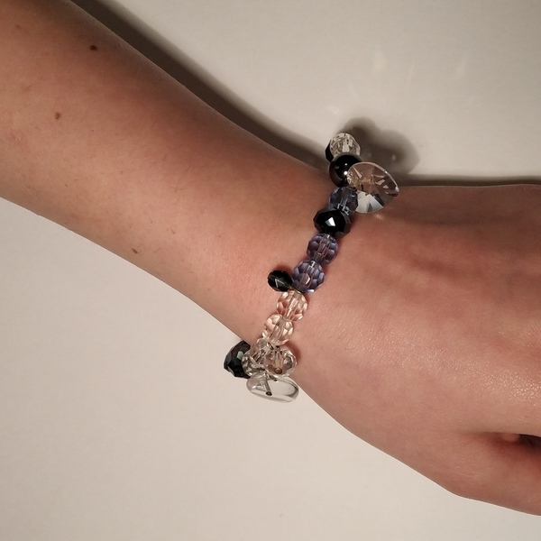 βραχιόλι- bracelet με χάντρες - charms, επάργυρα, χάντρες, σταθερά - 4