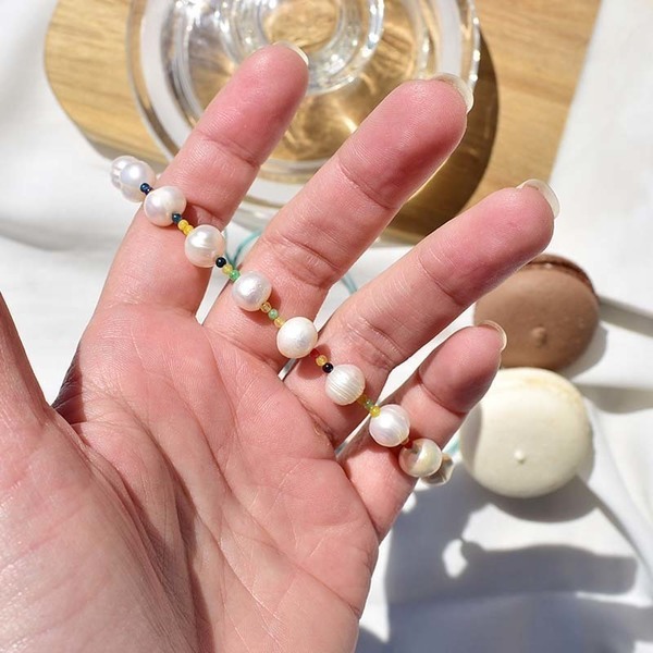 Χειροποίητο Κολιέ από Μαργαριτάρια και Ημιπολύτιμους Λίθους Pearl Candy - ημιπολύτιμες πέτρες, μαργαριτάρι, ορείχαλκος, πέρλες - 3
