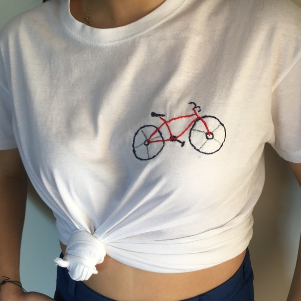 T-shirt κεντημένο με σχέδιο ποδήλατο - βαμβάκι, t-shirt - 2