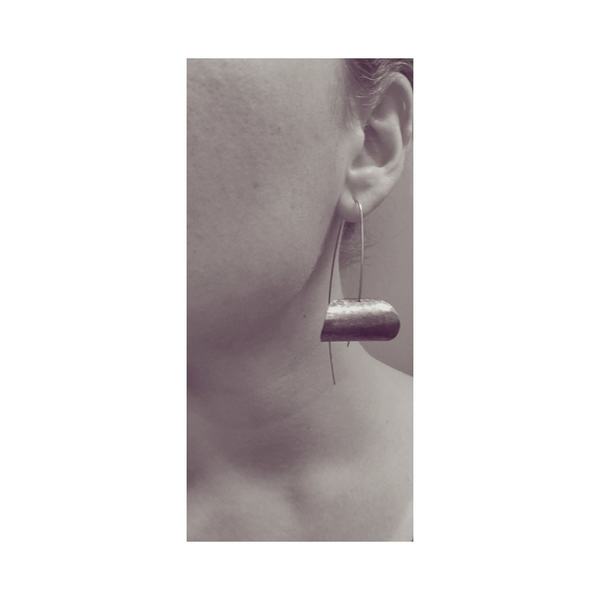 Nero earrings - statement, αλπακάς, κρεμαστά - 2